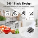 Food Chopper, Vegetable Chopper Manual Hand, Handheld Onion Garlic Nut Chopper for Vegetables Salad Fruit Ginger Carrot, Easy to Use, Dishwasher Safe, White, Easy to Clean - Image 6