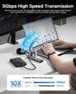 ORICO 7-Port USB 3.0 Hub, Aluminum USB Multiple Adapter, 5Gbps USB Extender USB Splitter with 6Ft Cable, UBS-A Hub Long Cable for Desktop, PC, Flash Drive, Mobile HDD, Windows/XPS - Image 4