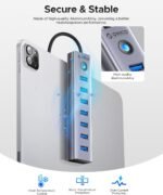 ORICO 7-Port USB 3.0 Hub, Aluminum USB Multiple Adapter, 5Gbps USB Extender USB Splitter with 6Ft Cable, UBS-A Hub Long Cable for Desktop, PC, Flash Drive, Mobile HDD, Windows/XPS - Image 6