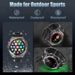 Military Smart Watch, 1.52-Inch Smartwatch with Text and Call, 24/7 Heart Rate Sleep Monitor, Blood Oxygen, and Activity Trackers - Compatible with iPhone and Android, for Men and Women - Image 4