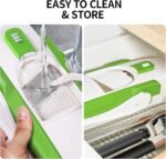 Safe Mandoline Slicer 5 in 1 Vegetable Chopper Food Potato Cutter, Strips Julienne Dicer Adjustable Thickness 0.1-8 mm Kitchen Chopping Artifact Fast Meal Prep - Image 4