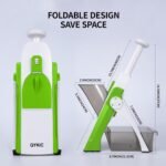 Safe Mandoline Slicer 5 in 1 Vegetable Chopper Food Potato Cutter, Strips Julienne Dicer Adjustable Thickness 0.1-8 mm Kitchen Chopping Artifact Fast Meal Prep - Image 5