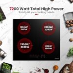 GASLAND 4 Burners Induction Cooktop 24 Inch,7200W Built-in Induction Stovetop with Booster and Timer, 240V Electric Hob, 9 Power Levels, Slide Touch Control, Child Safety Lock, Hard Wire - Image 4