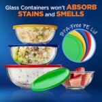 NutriChef 4‑Piece Glass Mixing Bowls with Lids – Premium Borosilicate Glass Bowl Set (1 QT‑3.7 QT) – Non‑Toxic Bowls with Airtight Lids for Mixing, Baking, Serving & Storage - Image 4