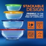 NutriChef 4‑Piece Glass Mixing Bowls with Lids – Premium Borosilicate Glass Bowl Set (1 QT‑3.7 QT) – Non‑Toxic Bowls with Airtight Lids for Mixing, Baking, Serving & Storage - Image 5