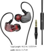 Wired in-Ear Bass Headphones with 3.5mm Plug, Universal Earphones Compatible with Phone and Tablet, Gunmetal Color, High-Definition Sound for Daily Use - Image 3