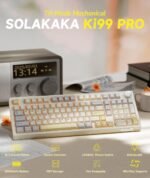 SOLAKAKA KI99 Pro 96% Wireless Gaming Keyboard, RGB Creamy Keyboardw with Knob, Hot-Swappable Pre-Lubed Switches, Gasket Structure Mechanical Keyboards (Beige-White, Non-Silent Version) - Image 3