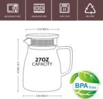 CNGLASS One-Touch Glass Teapot, 27oz(800ml) Glass Tea Kettle with Stainless Steel Filter Lid, Stovetop Safe Loose Leaf Tea Maker - Image 3