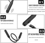 Wireless Earbuds Neckband，V5.2 with Microphone, 35 Hours Playtime, in-Ear Neckband Bluetooth Earbuds，IPX7 sweatproof deep bass is Used for Music Phone Sports. (Black) - Image 5