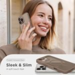 CAPRARO Magnetic Compatible with iPhone 16 Pro Case, Upgraded [Full Camera Protection] [Compatible with MagSafe] Protective Translucent Matte Women Girl Phone Case Cover, Withered Brown - Image 5
