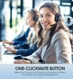 Trucker Bluetooth Headset with AI Noise Cancelling Microphone, Lightweight Wireless Headset for PC, Computer, Laptop, Work from Home, Office, Call Center, Teams, Zoom - Image 3