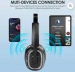 Trucker Bluetooth Headset with AI Noise Cancelling Microphone, Lightweight Wireless Headset for PC, Computer, Laptop, Work from Home, Office, Call Center, Teams, Zoom - Image 5