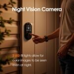 Smart Lock with Camera, Fingerprint Keyless Entry Deadbolt Lock, Built-in WiFi, Video Doorbell, Touchscreen Keypad, 2-Way Audio, Tuya APP, Waterproof, 8 AA Batteries, for Front Door - Image 7