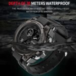 Military Tactical Sport Watch for Men, LED Stopwatch Black Digital Display Wristwatch, Waterproof Outdoor Activities Watches for Running and Workout - Image 7