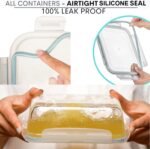 Razab 16 Pc (Set of 8) 30 Oz Glass Meal Prep Containers with Lids, Airtight Large Glass Food Storage Containers, Reusable Leak Proof BPA Free, Freezer to Oven and Dishwasher Safe - Image 3