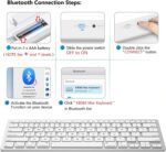 OMOTON Bluetooth Keyboard Compatible with Mac ONLY, Compact Wireless Keyboard Compatible with MacBook Pro/Air, iMac, Mac mini/Pro, Silver - Image 4