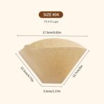 300 Count Cone Coffee Filters #4, Natural Brown Paper Coffee Filters 4 Cone Paper for Pour Over and Drip Coffee Maker (100 Count, Pack of 3) - Image 4