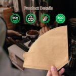 300 Count Cone Coffee Filters #4, Natural Brown Paper Coffee Filters 4 Cone Paper for Pour Over and Drip Coffee Maker (100 Count, Pack of 3) - Image 5