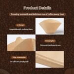 300 Count Cone Coffee Filters #4, Natural Brown Paper Coffee Filters 4 Cone Paper for Pour Over and Drip Coffee Maker (100 Count, Pack of 3) - Image 6