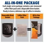 Café Valet Regular Dark Roast Single Serve Coffee Packets – 84 Count – For Use with Café Valet Single Serve Cofee Makers – Disposable Brew Basket & Cofee Pack - Image 4