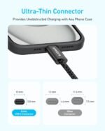 Anker Zolo USB C to USB C Cable, Braided and Dirt-Free Type-C Fast Charging Cable, Slim Connector, for iPhone 17 Series, MacBook (240W) (White, 6FT) - Image 5