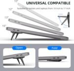 Laptop Stand for Desk, Portable Anti-Slip Keyboard Riser, Zinc Alloy Keyboard Stands, Computer Stand Compatible with MacBook Air/Pro, 10-15.6 Inches Laptops and Keyboards (Black) - Image 5
