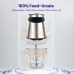 Electric food processor vegetable chopper 500W one 2.5cup bowl one bi-layer 4 blades Mini Food chopper for home use,Mincing, and Puree for kitchen aid, baby foot - Image 5