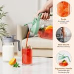 Glass Mason Jar Pitcher, 64 oz Wide Mouth Jug with Pour Spout Handle Lid for Cold Brew Coffee, Ice Beverage, Iced Juice, Lemonade, Sun Tea, Fruit Drinks Container - Image 4