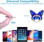 Cell Phone Ring Holder, Butterfly Phone Ring Grip Stand 360°Rotation Finger Ring Kickstand Compatible with iPhone,All Android Smartphone (Blue) - Image 3