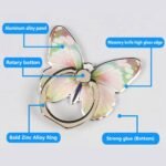 Cell Phone Ring Holder, Butterfly Phone Ring Grip Stand 360°Rotation Finger Ring Kickstand Compatible with iPhone,All Android Smartphone (Blue) - Image 4