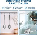 2 Pack Large Cooking Spoon Set, Stainless Steel Serving Spoon and Slotted Spoon for Cooking, Heat Resistant Long Basting Spoons with Round Handle for Mixing and Serving Food - Image 5