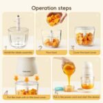 Baby Food Maker, Small Baby Food Processor Set, Fruit, Vegatable, Meat, 10oz Baby Food Maker & Puree Blender with Baby Containers, Food Freezer Tray, Silicone Spoons, Spatula - Image 4