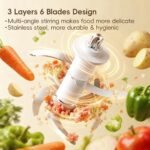 Baby Food Maker, Small Baby Food Processor Set, Fruit, Vegatable, Meat, 10oz Baby Food Maker & Puree Blender with Baby Containers, Food Freezer Tray, Silicone Spoons, Spatula - Image 6