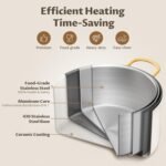 BEZIA Large Stainless Steel Stock Pot, 12 Quart Large Cooking Pot with Lid, Casserole with Lid, Even Heat Distribution, Induction Compatible Soup Pot, Ideal for Stews, Simmering & Soups - Image 3