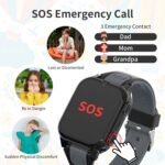 4G Kids Smart Watch Boys with GPS Tracker Video & Voice Calling Text, GPS Watch for Kids Age 5-12, SOS Chat Camera Pedometer Alarm Calculator Games Boys Gifts(Black) - Image 5