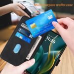 for Moto G 2025 Case Wallet, Card Holder Slots, Wrist Strap, TPU Interior Phone Protective, Stand PU Leather Folio Flip Cases Cover for Moto G - 2025 (Black) - Image 3