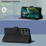 for Moto G 2025 Case Wallet, Card Holder Slots, Wrist Strap, TPU Interior Phone Protective, Stand PU Leather Folio Flip Cases Cover for Moto G - 2025 (Black) - Image 4