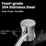 304 Stainless Steel Meat Tenderizer Mallet, Dual Side Meat Hammer Chicken Pounder, Heavy Duty Meat Beater for Steak and Beef, Meat Pounder Kitchen Cooking Mallet Dishwasher Safe - Image 5