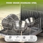 5-Piece Stainless Steel Mixing Bowls Set for Kitchen, Nesting Bowls for Mixing, Baking, Prepping, Cooking and Serving Food, Metal Mixing Bowls Dishwasher Safe - Image 6
