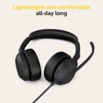 Jabra Evolve2 50 Wired Stereo Headset - with AirComfort Technology, Noise-Cancelling Mics & Active Noise Cancellation - MS Teams Certified, Works with All Other Platforms - Black - Image 3