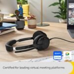 Jabra Evolve2 50 Wired Stereo Headset - with AirComfort Technology, Noise-Cancelling Mics & Active Noise Cancellation - MS Teams Certified, Works with All Other Platforms - Black - Image 6