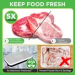 NutriChef Vacuum Sealer For Food - Automatic Air Sealing Machine for Dry & Moist Foods, LED Touch Controls, Includes Vacuum Bags, Hose & Wine Stopper, High Suction Power - Image 4