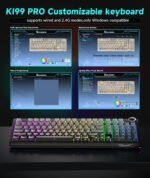 SOLAKAKA KI99 Pro 96% Wireless Mechanical Keyboard, RGB Gaming Keyboard, Hot-Swappable Pre-Lubed Switches, Gasket Structure Creamy Keyboards (Gradient-Black, Non-Silent Version) - Image 7