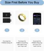 Ring OnePlus - Ultra-Thin Titanium Smart Ring - 7 Days Battery Life - Fitness/SPO₂/Stress/HR/Sleep Skin Temperature Tracker - No App Fee - iOS&Android Compatible (Gold,Size 9) - Image 3