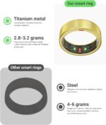 Ring OnePlus - Ultra-Thin Titanium Smart Ring - 7 Days Battery Life - Fitness/SPO₂/Stress/HR/Sleep Skin Temperature Tracker - No App Fee - iOS&Android Compatible (Gold,Size 9) - Image 5