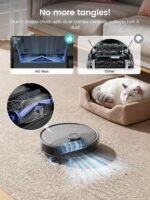 Lefant M3 Max Robot Vacuum, Robot Vacuum and Mop, 20000Pa Suction, Anti-Tangle Brushes, Dual Spinning Mop,Smart Obstacle Avoidance，Self-Emptying&Refilling，Auto Mop Washing&Drying，Gray - Image 4