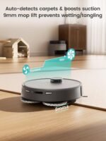 Lefant M3 Max Robot Vacuum, Robot Vacuum and Mop, 20000Pa Suction, Anti-Tangle Brushes, Dual Spinning Mop,Smart Obstacle Avoidance，Self-Emptying&Refilling，Auto Mop Washing&Drying，Gray - Image 5
