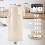 PARACITY Upgraded Airpot Coffee Carafe with Double Pump, Stainless Steel Drink Dispenser for Hot/Cold Beverage with Lazy Susan Base, Coffee Termos Para Cafe for Hot Cocoa for Parties - Image 4