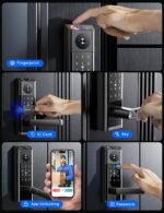 CAMCAMP Smart Lock with Camera & Doorbell, Keyless Entry Door Lock with Handle, Built-in WiFi Camera Deadbolt Lock for Front Door, Fingerprint, Keypad Code, App Control, Auto Lock - Image 4