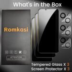 3 Pack Privacy Screen Protector for iPhone 13 6.1 Inch with 3 Pack Camera Lens Protector, Anti Spy Tempered Glass Film, Anti-Scratch, Touch Sensitive, Case Friendly - Image 3